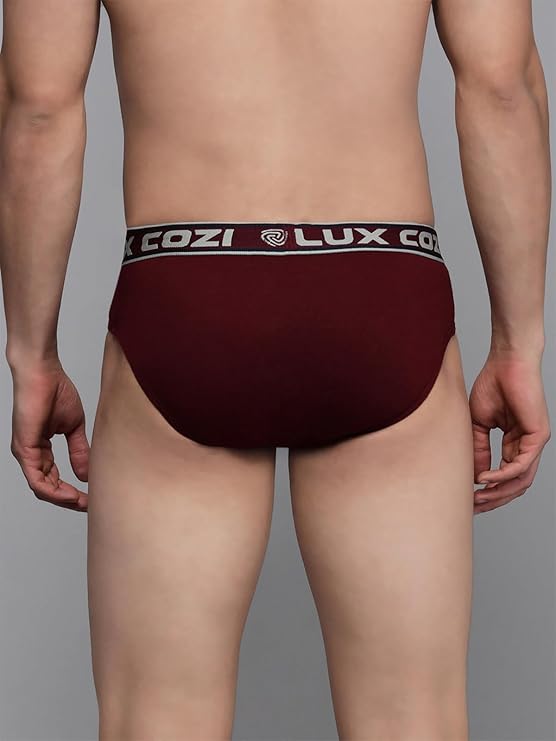 Lux Cozi Men's Cotton Brief (Pack of 5) (Color & Prints May Vary)