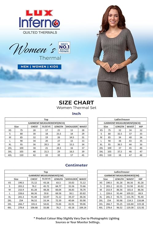 Lux Inferno Ladies's 3/4 Sleeve Long Thermal Set