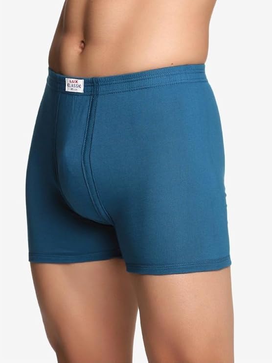Lux Classic Men's Inner Elastic Trunks - Pack of 5 (Color May Vary) | Premium 100% Cotton | Ultimate Comfort Breathable, Soft & Durable | Everyday Essential Lux Underwear