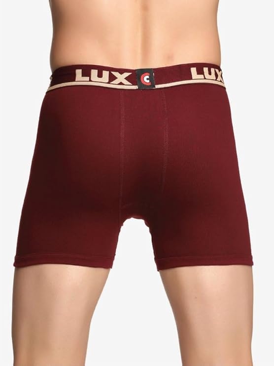 Lux Classic Men's Outer Elastic Trunks - Pack of 5 (Color May Vary) | Premium 100% Cotton | Ultimate Comfort Breathable, Soft & Durable | Everyday Essential Lux Underwear