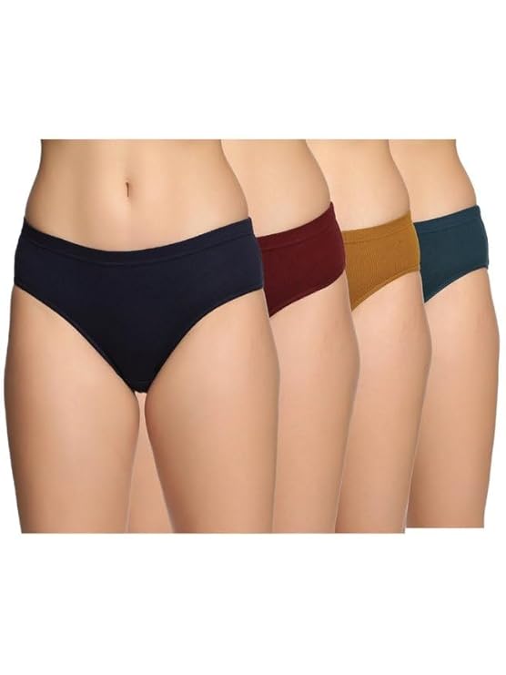 Lux Karishma Women's 100% Pure Cotton Panty - Soft, Comfortable & Skin-Friendly | Lux Panty for Everyday Comfort (Pack of 4) (Color & Print May Vary)