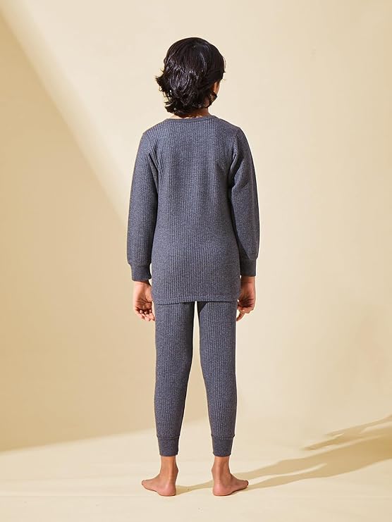 Lux Inferno Kids Thermal Set – Full Sleeves Warm Innerwear for Boys & Girls | Round Neck Winter Wear | Soft & Stretchable Thermal Top & Bottom