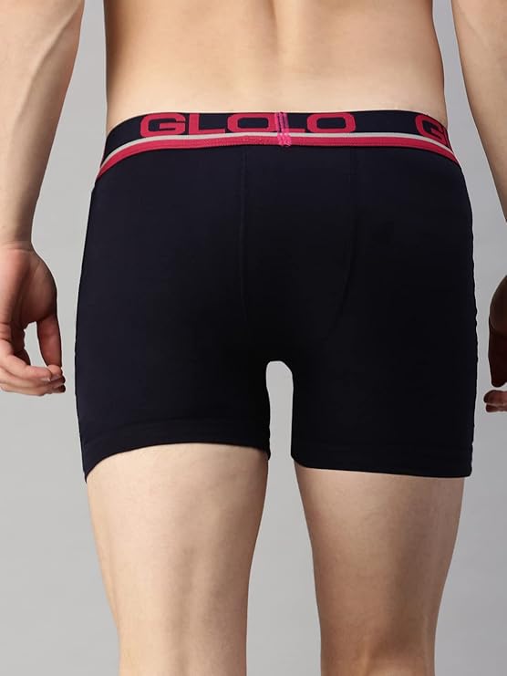 Lux Cozi Glo Men's Assorted Outer Elestic Long Trunk | Solid Trunk for Men | Pack of 3 | Color May Vary