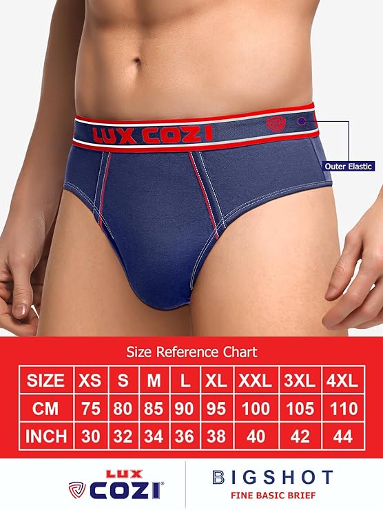 Lux Cozi Men's Cotton Brief (Pack of 5) (Color & Prints May Vary)