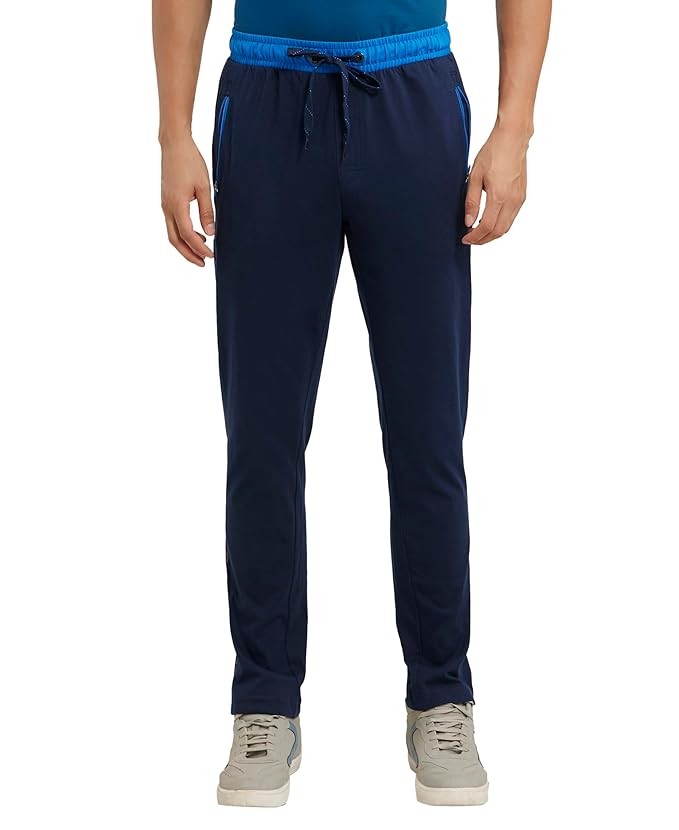 Jockey 9510 Men's Super Combed Cotton Rich Slim Fit Mid Rise Trackpants with Side and Back Pockets