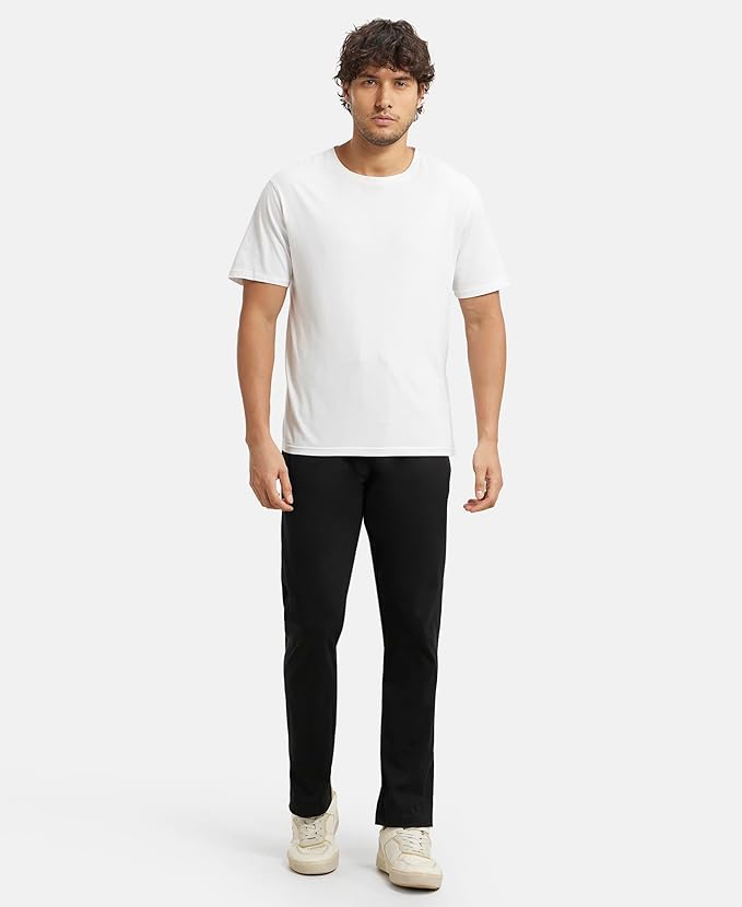 Jockey 9510 Men's Super Combed Cotton Rich Slim Fit Mid Rise Trackpants with Side and Back Pockets
