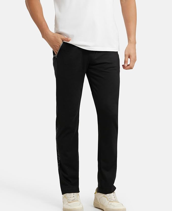 Jockey 9510 Men's Super Combed Cotton Rich Slim Fit Mid Rise Trackpants with Side and Back Pockets