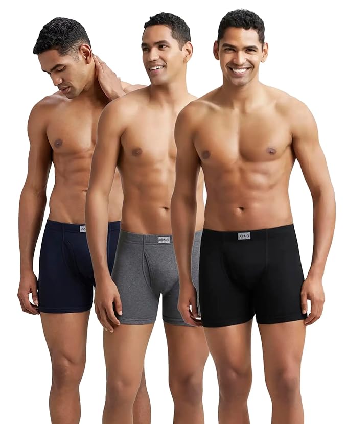 Jockey 8008 Men's Super Combed Cotton Rib Solid Boxer Brief with Ultrasoft Concealed Waistband (Pack of 3)