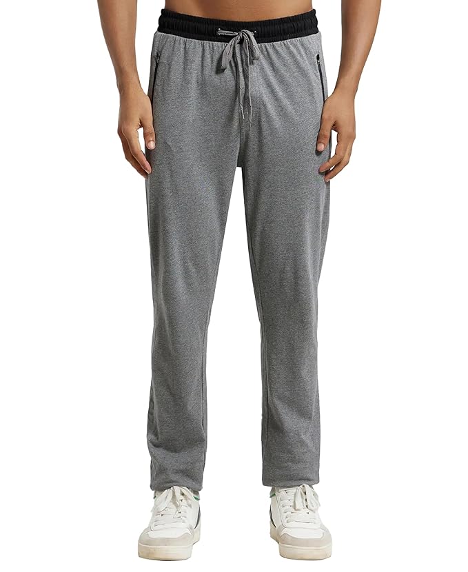 Jockey 9510 Men's Super Combed Cotton Rich Slim Fit Mid Rise Trackpants with Side and Back Pockets