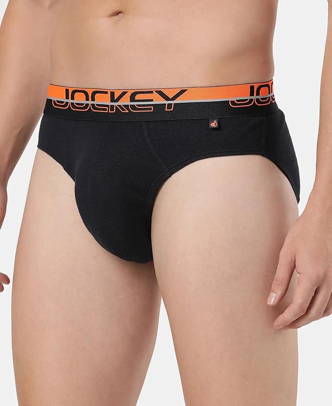Jockey FP02 Men's Super Combed Cotton Rib Solid Brief with Ultrasoft Waistband | Pack of 2