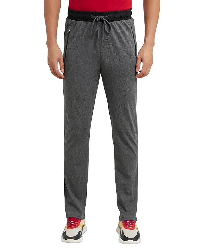 Jockey 9510 Men's Super Combed Cotton Rich Slim Fit Mid Rise Trackpants with Side and Back Pockets