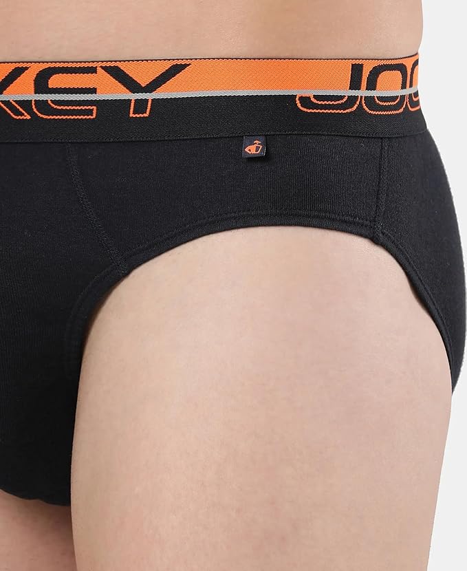 Jockey FP02 Men's Super Combed Cotton Rib Solid Brief with Ultrasoft Waistband | Pack of 2