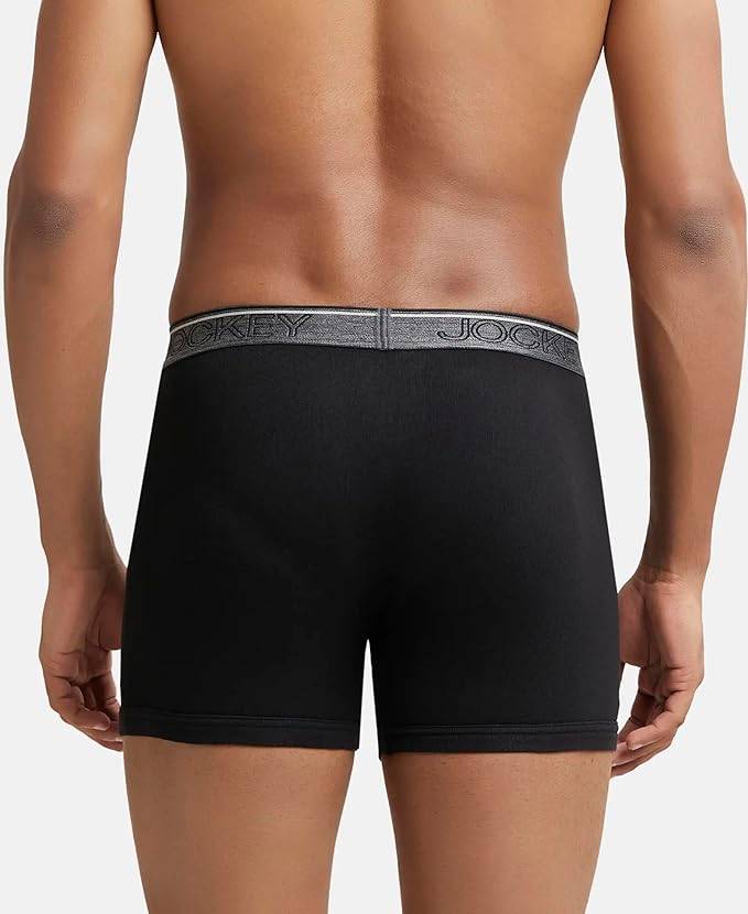 Jockey 8009 Men's Super Combed Cotton Rib Solid Boxer Brief with Ultrasoft Waistband | Assorted Color Pack | (Pack of 2)